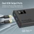 Promate Bolt-20Pro 20000Mah Slim Power Bank with Dual USB Ports, 10W Type-C Input/Output Port, Safe Adaptive Charging